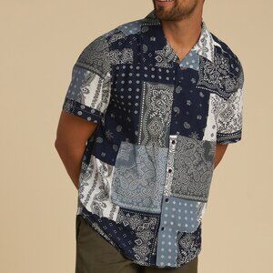⭐️3 for $12⭐️ 🎶RSQ Bandana Print Men’s Button-Up Shirt🎶